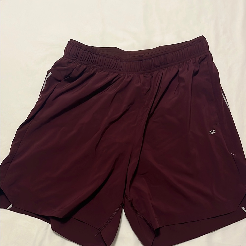 Men's Burgundy Athletic Shorts